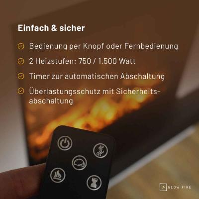 Glow Fire Elektrokamin Tarvos